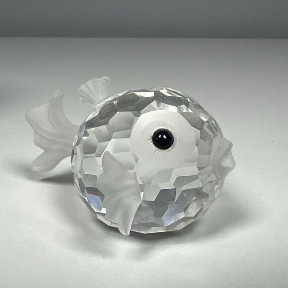 Swarovski Crystal Mini Blow Fish Puffer 7644 Figurine Austria With Box - B - Picture 2 of 7